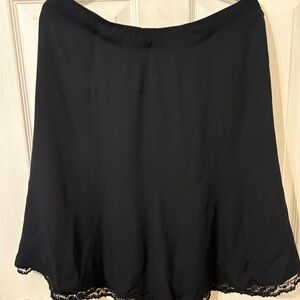 Armani Collezioni Black A-Line Skirt with Lace Hem